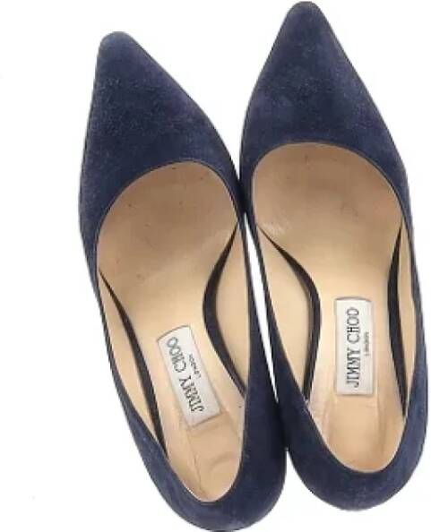 Jimmy Choo Pre-owned Suede heels Blue Dames