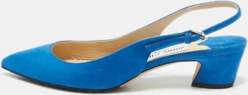 Jimmy Choo Pre-owned Suede heels Blue Dames