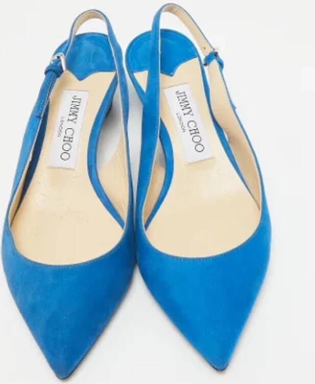 Jimmy Choo Pre-owned Suede heels Blue Dames