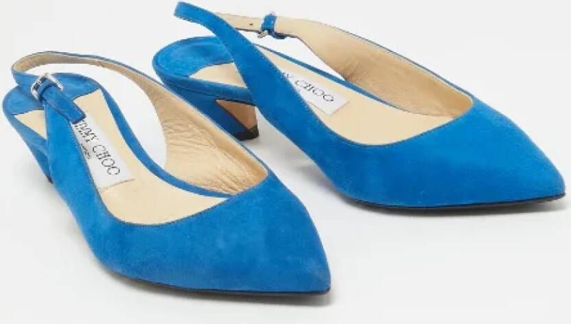 Jimmy Choo Pre-owned Suede heels Blue Dames