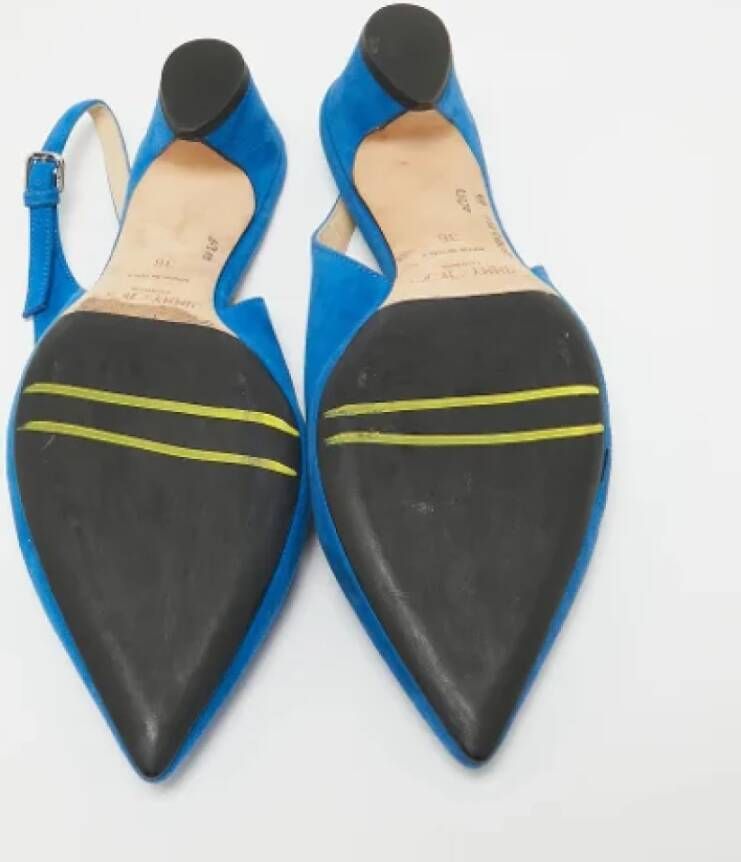 Jimmy Choo Pre-owned Suede heels Blue Dames