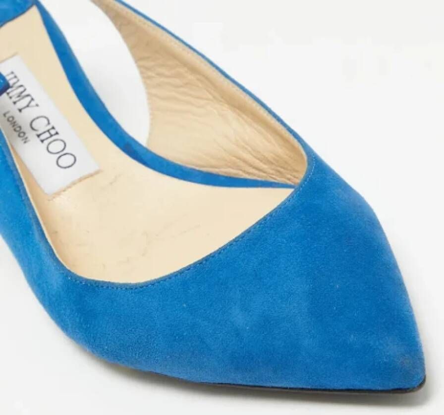 Jimmy Choo Pre-owned Suede heels Blue Dames