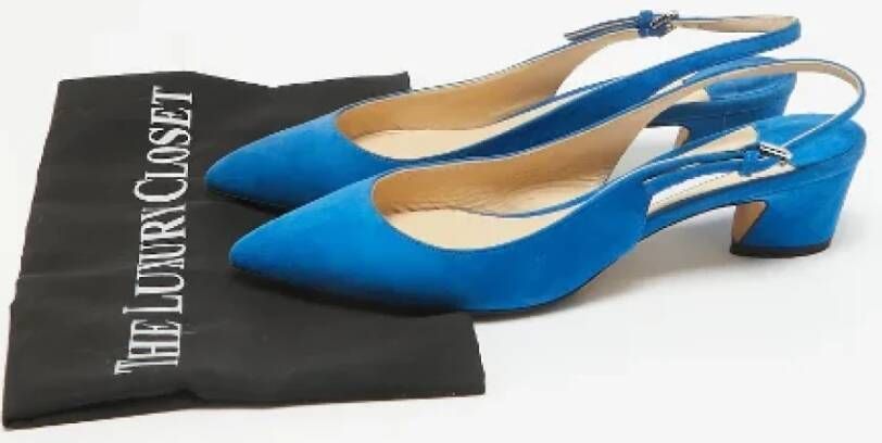 Jimmy Choo Pre-owned Suede heels Blue Dames