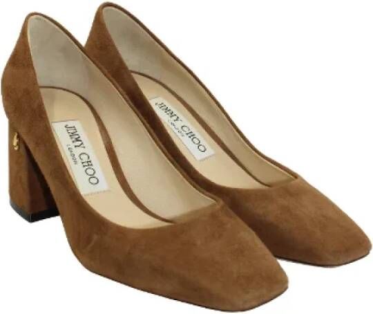 Jimmy Choo Pre-owned Suede heels Brown Dames