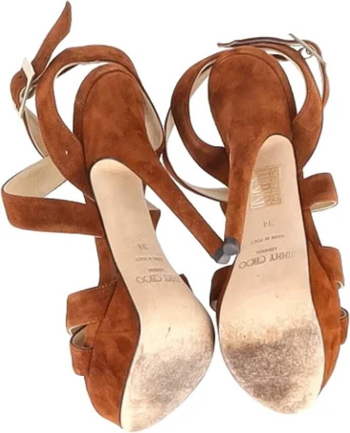 Jimmy Choo Pre-owned Suede heels Brown Dames