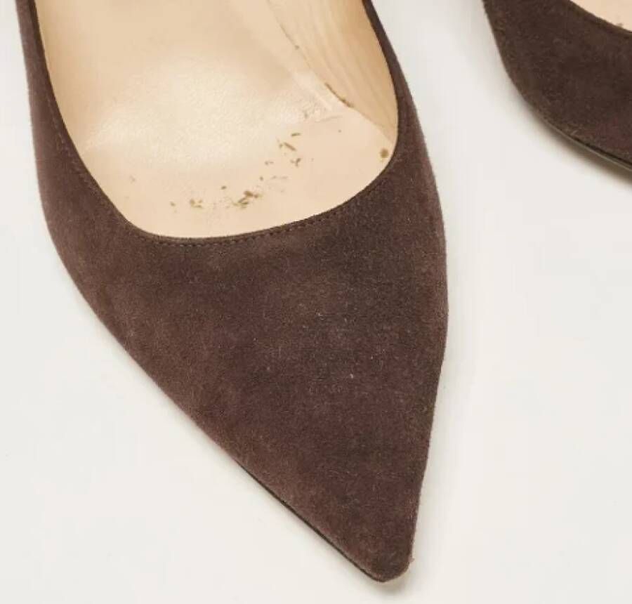 Jimmy Choo Pre-owned Suede heels Brown Dames