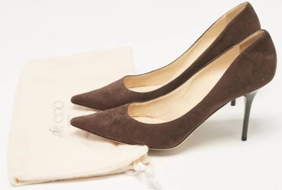 Jimmy Choo Pre-owned Suede heels Brown Dames