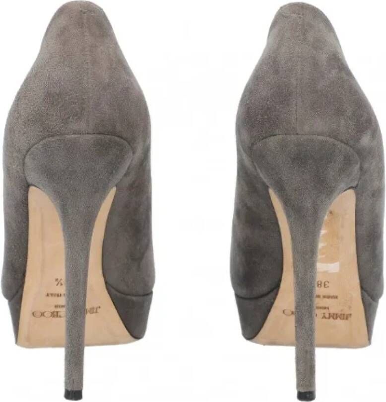 Jimmy Choo Pre-owned Suede heels Gray Dames