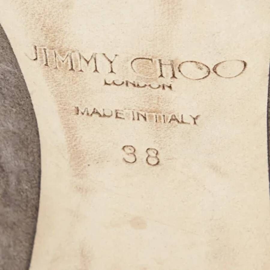 Jimmy Choo Pre-owned Suede heels Gray Dames