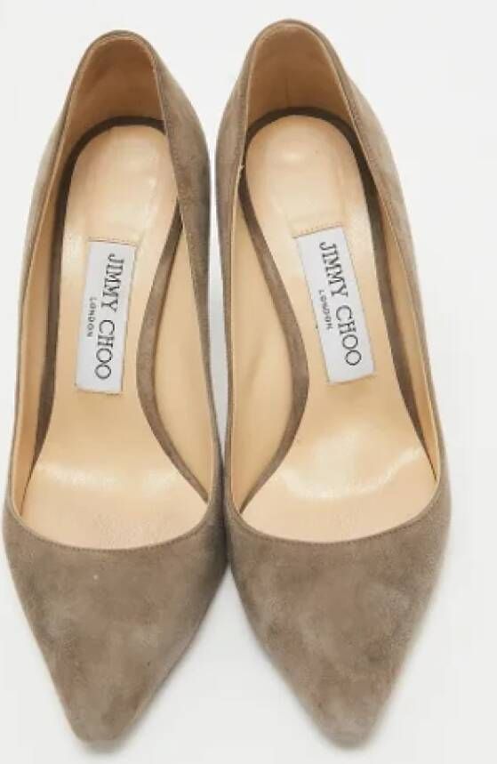 Jimmy Choo Pre-owned Suede heels Gray Dames