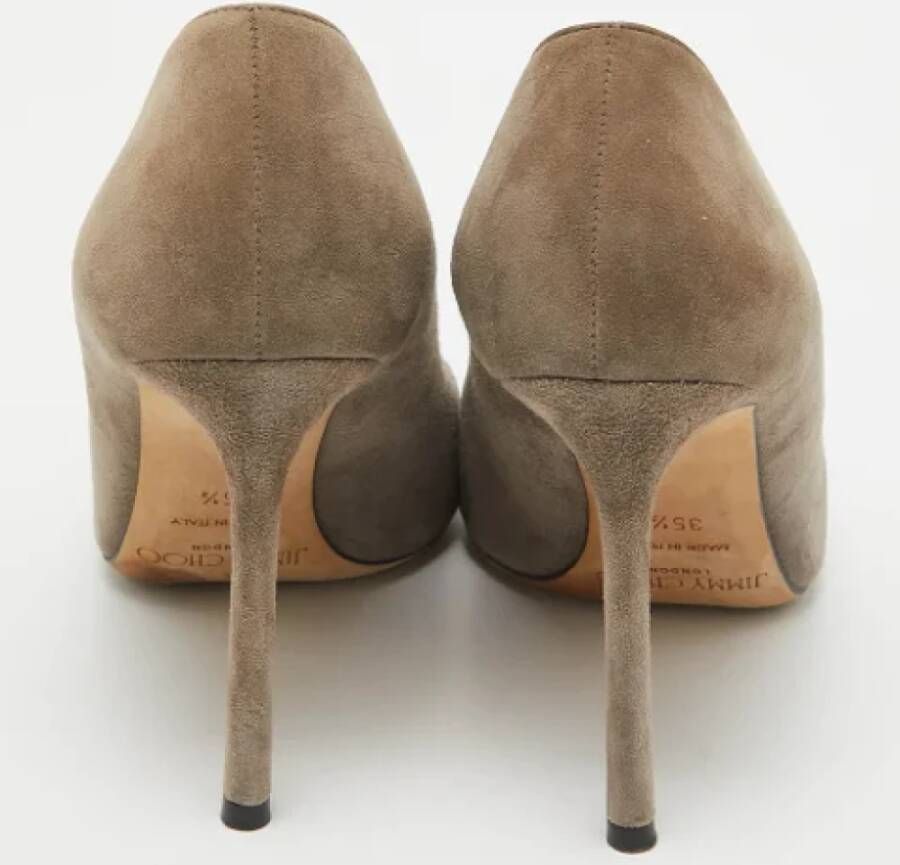 Jimmy Choo Pre-owned Suede heels Gray Dames