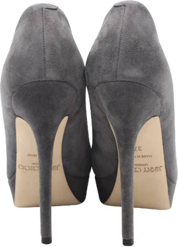 Jimmy Choo Pre-owned Suede heels Gray Dames