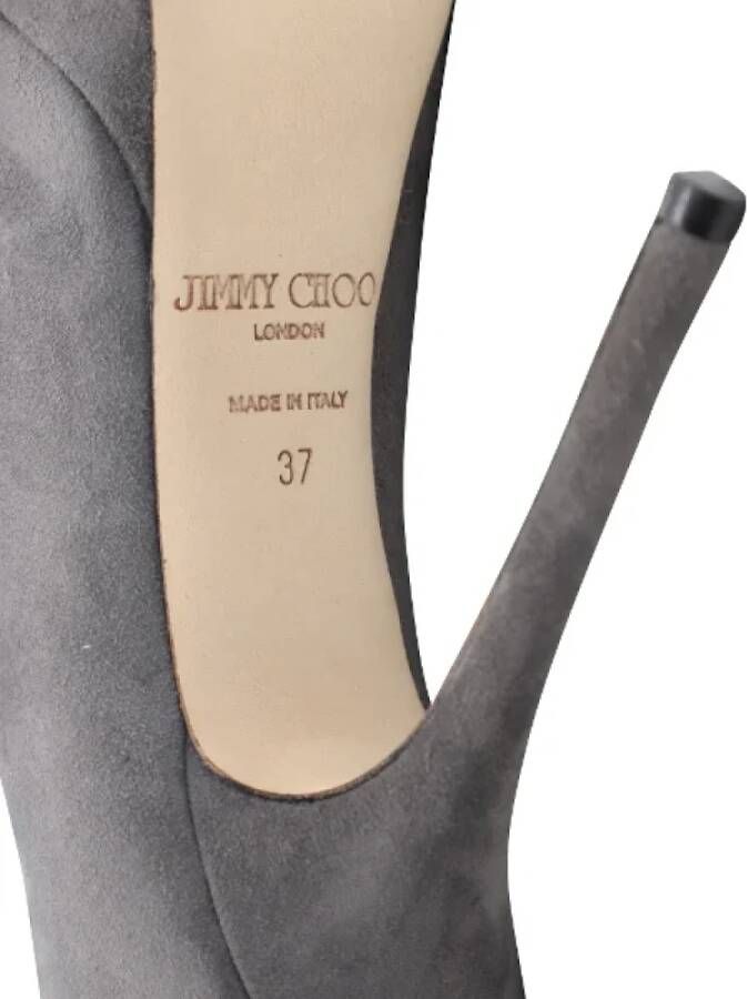 Jimmy Choo Pre-owned Suede heels Gray Dames