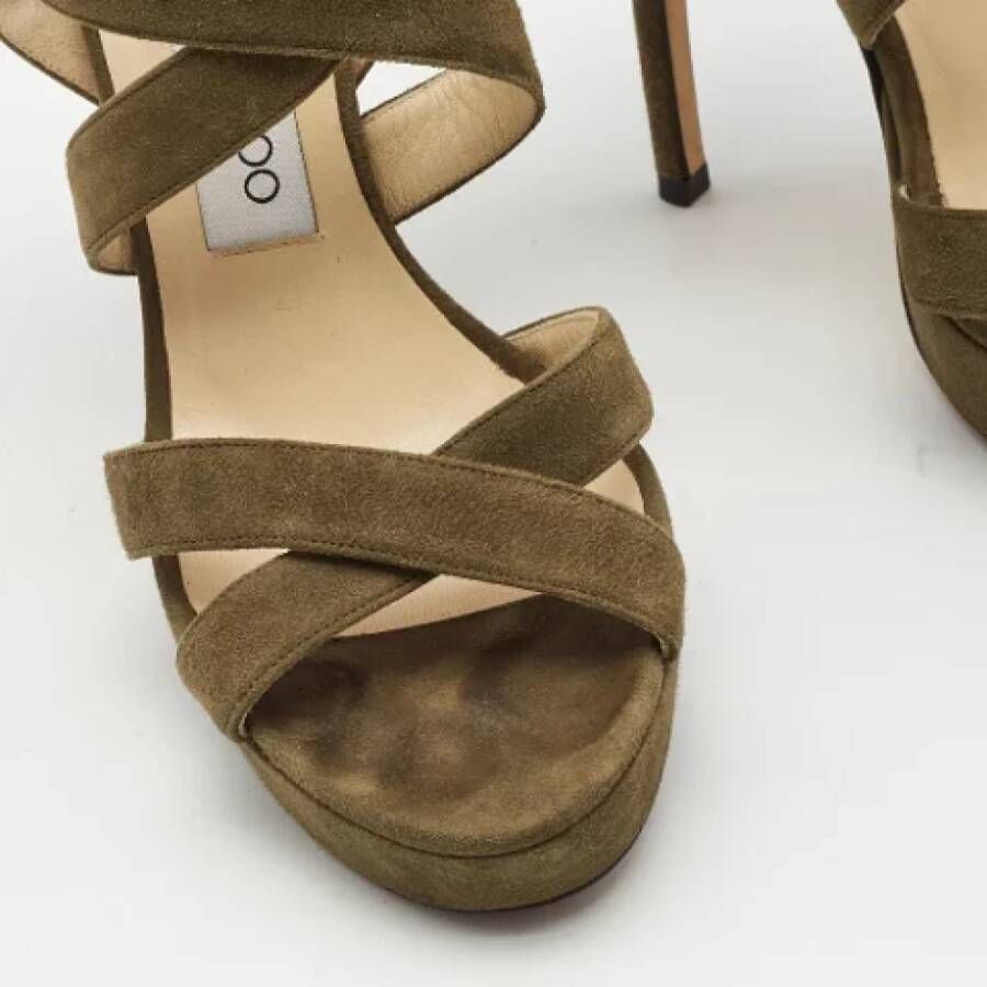 Jimmy Choo Pre-owned Suede heels Green Dames