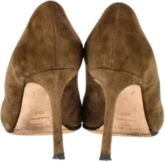 Jimmy Choo Pre-owned Suede heels Green Dames