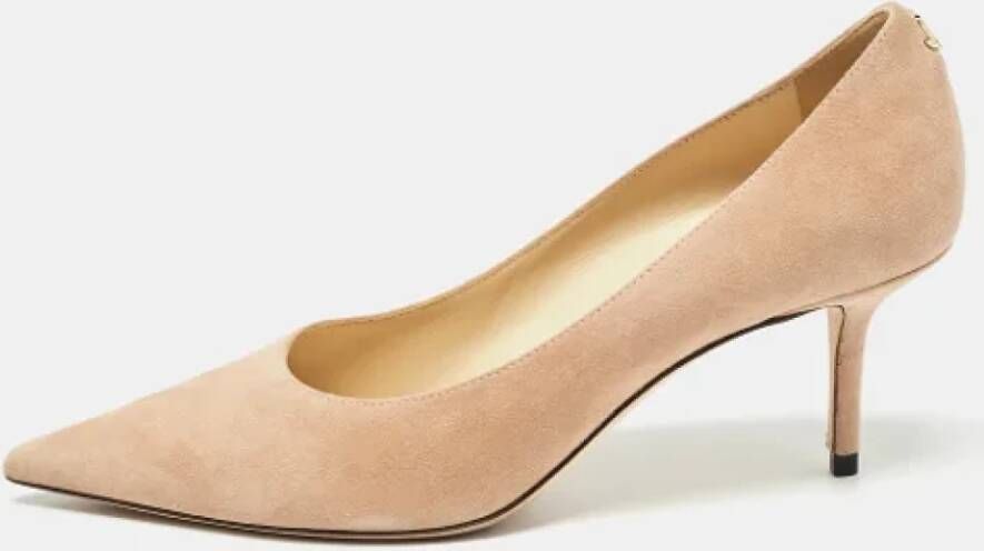 Jimmy Choo Pre-owned Suede heels Pink Dames