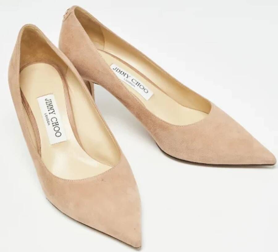 Jimmy Choo Pre-owned Suede heels Pink Dames