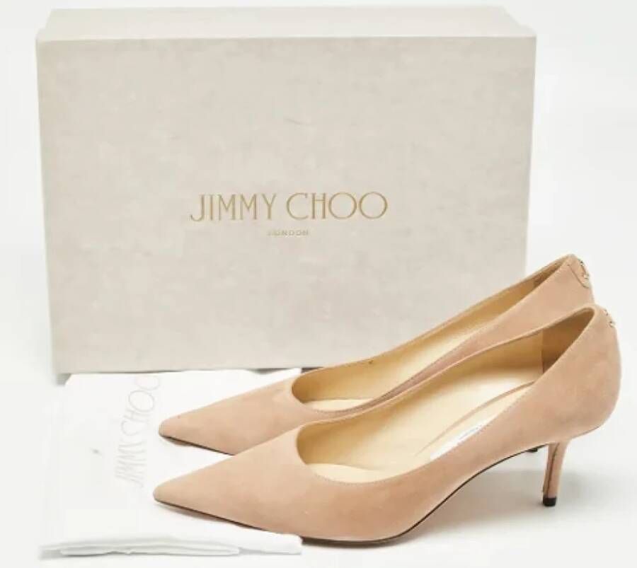 Jimmy Choo Pre-owned Suede heels Pink Dames