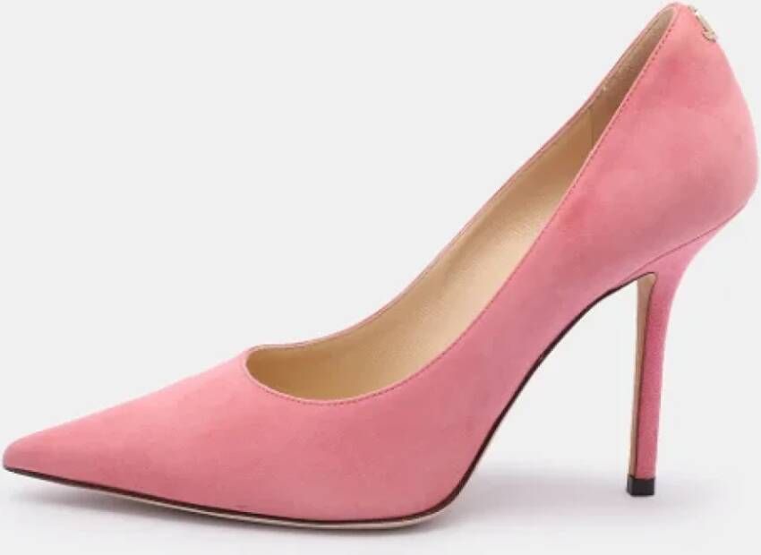 Jimmy Choo Pre-owned Suede heels Pink Dames