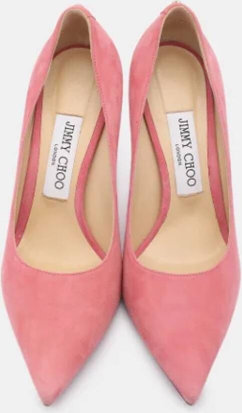 Jimmy Choo Pre-owned Suede heels Pink Dames