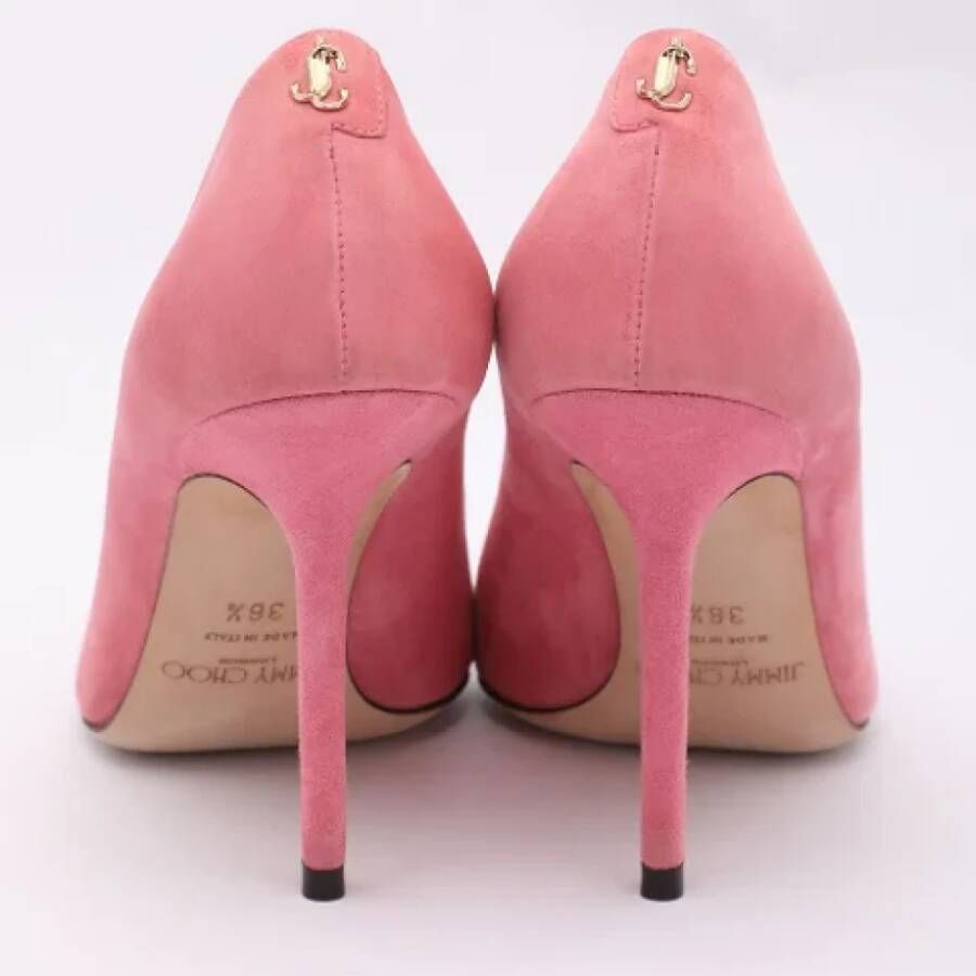 Jimmy Choo Pre-owned Suede heels Pink Dames