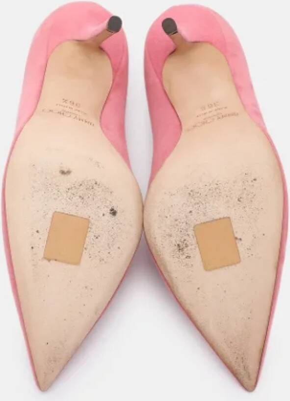 Jimmy Choo Pre-owned Suede heels Pink Dames