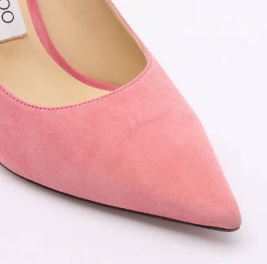 Jimmy Choo Pre-owned Suede heels Pink Dames