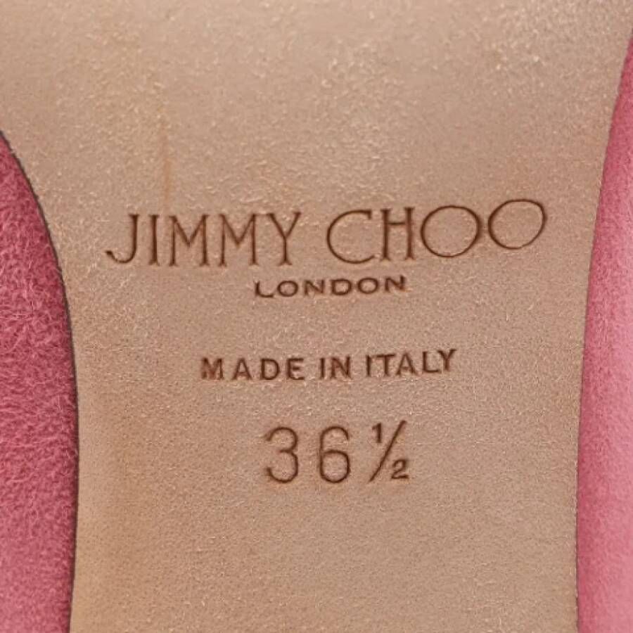 Jimmy Choo Pre-owned Suede heels Pink Dames