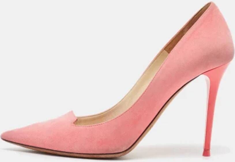 Jimmy Choo Pre-owned Suede heels Pink Dames