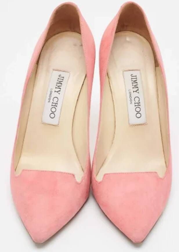 Jimmy Choo Pre-owned Suede heels Pink Dames