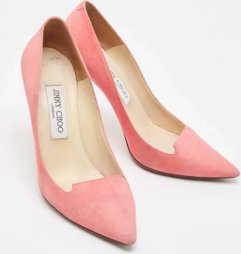 Jimmy Choo Pre-owned Suede heels Pink Dames