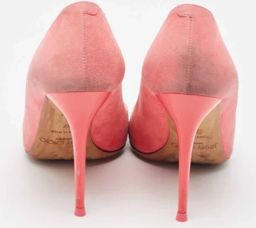 Jimmy Choo Pre-owned Suede heels Pink Dames