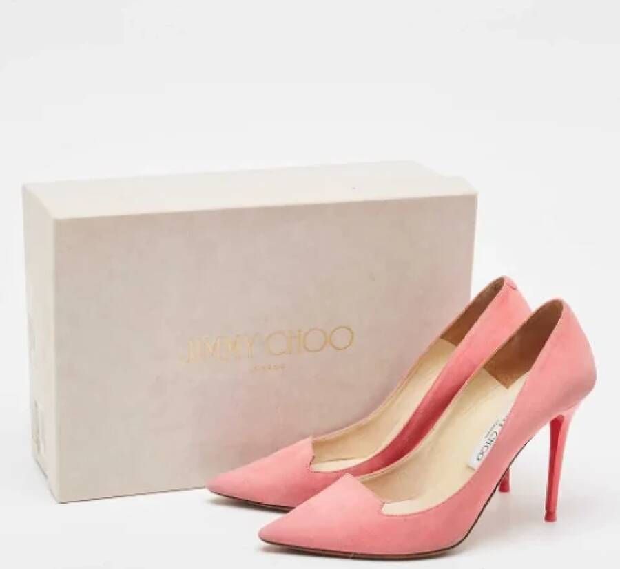 Jimmy Choo Pre-owned Suede heels Pink Dames