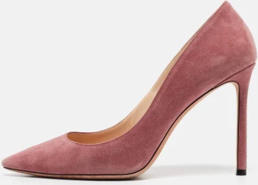 Jimmy Choo Pre-owned Suede heels Pink Dames