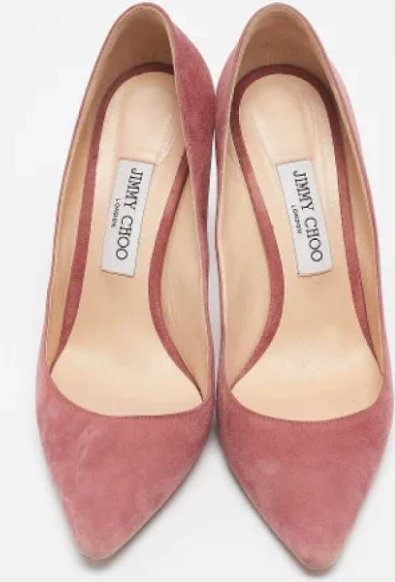 Jimmy Choo Pre-owned Suede heels Pink Dames