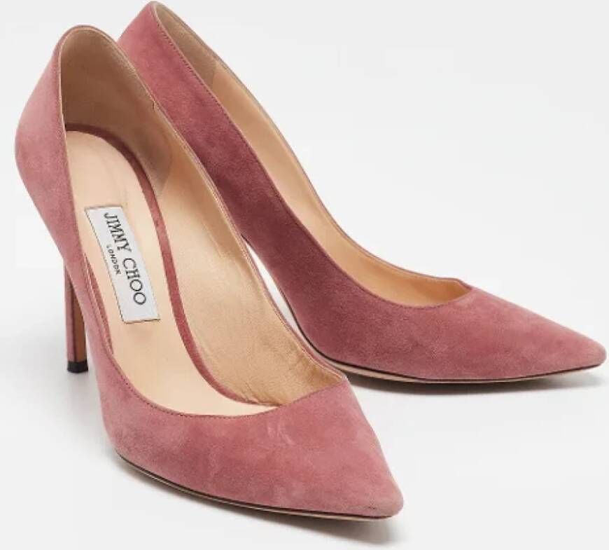 Jimmy Choo Pre-owned Suede heels Pink Dames