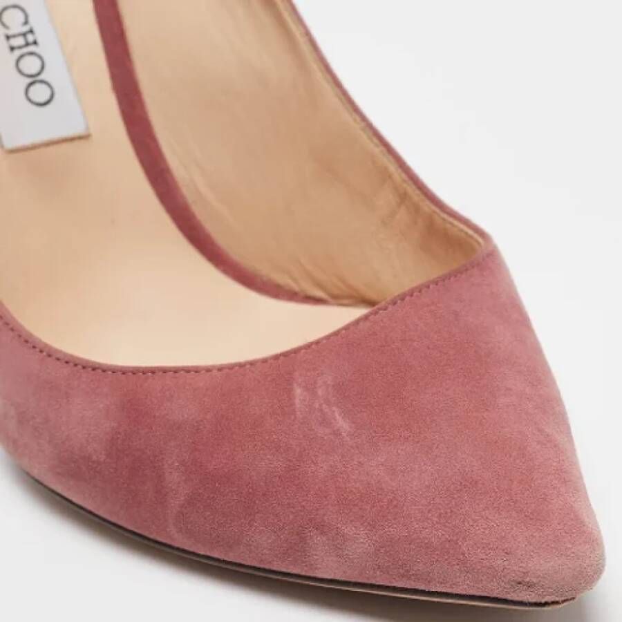 Jimmy Choo Pre-owned Suede heels Pink Dames