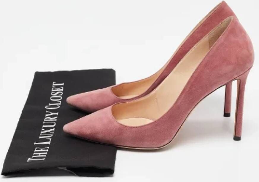 Jimmy Choo Pre-owned Suede heels Pink Dames