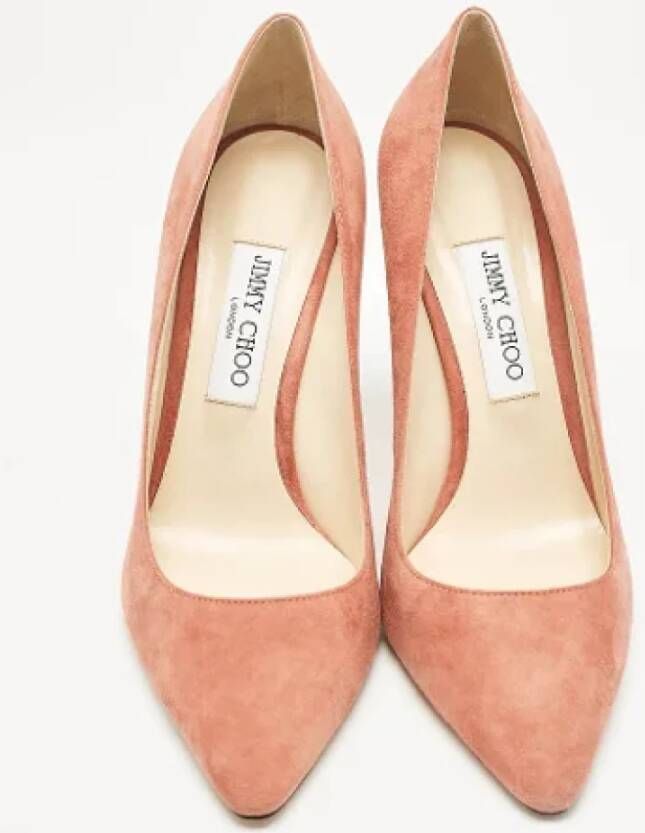 Jimmy Choo Pre-owned Suede heels Pink Dames