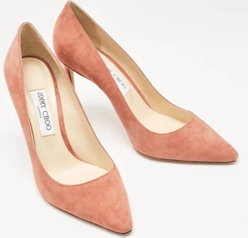 Jimmy Choo Pre-owned Suede heels Pink Dames