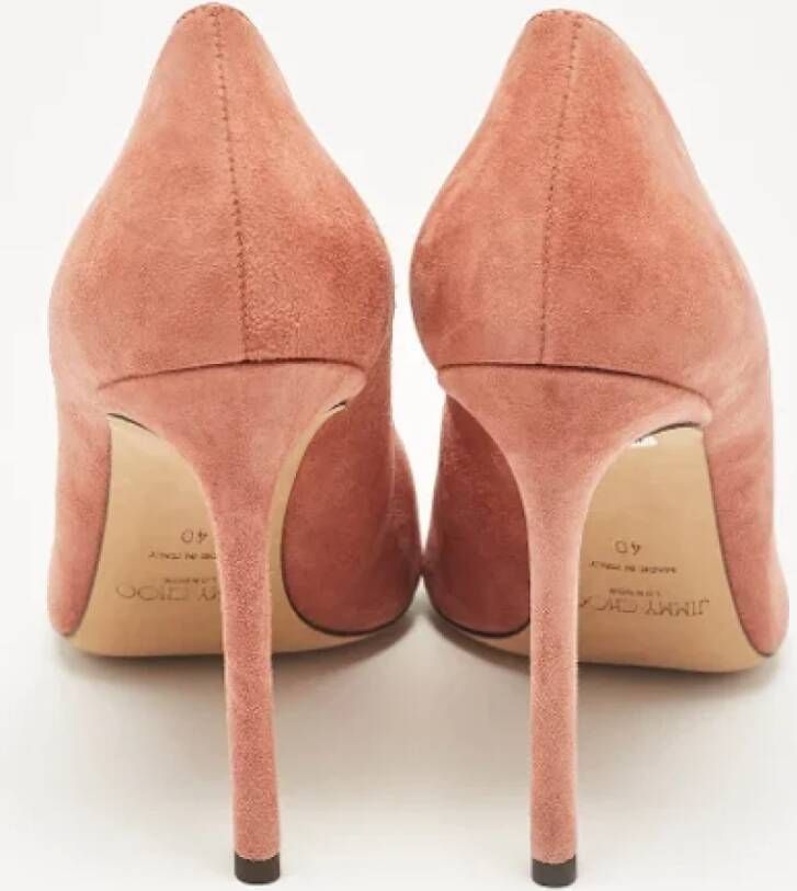 Jimmy Choo Pre-owned Suede heels Pink Dames