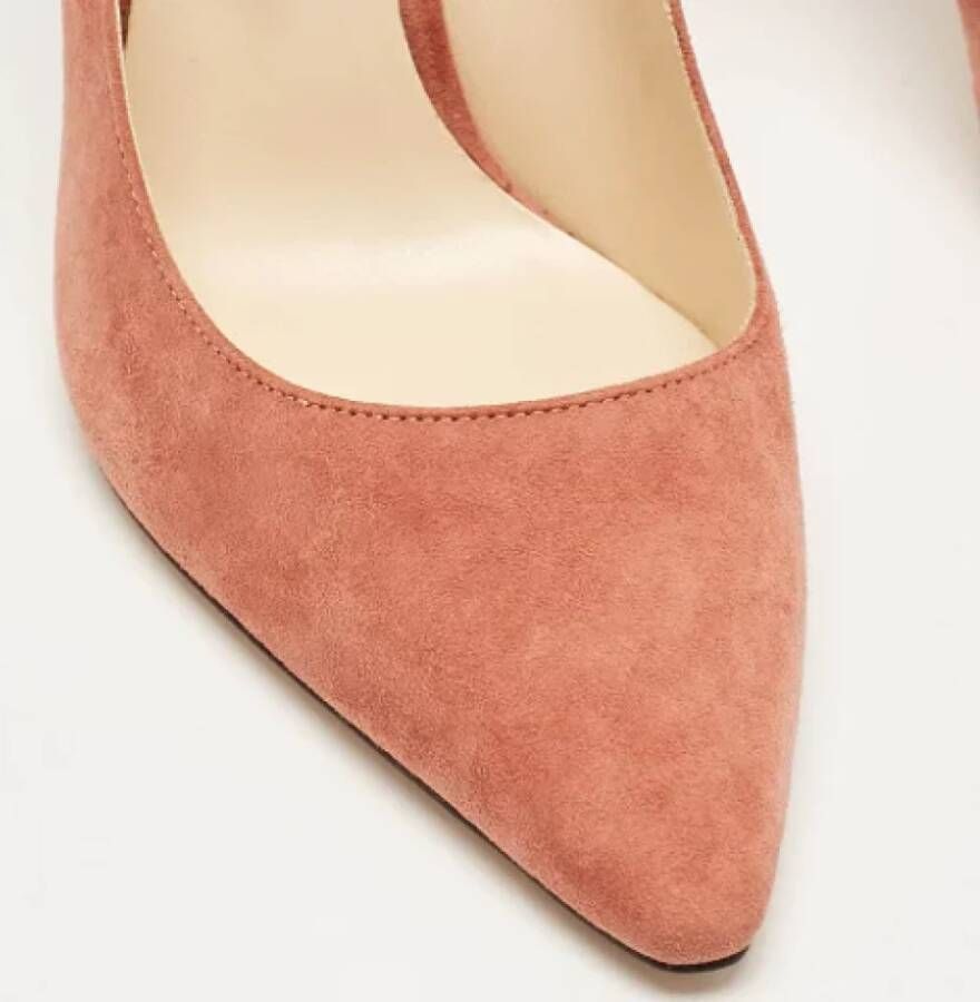 Jimmy Choo Pre-owned Suede heels Pink Dames