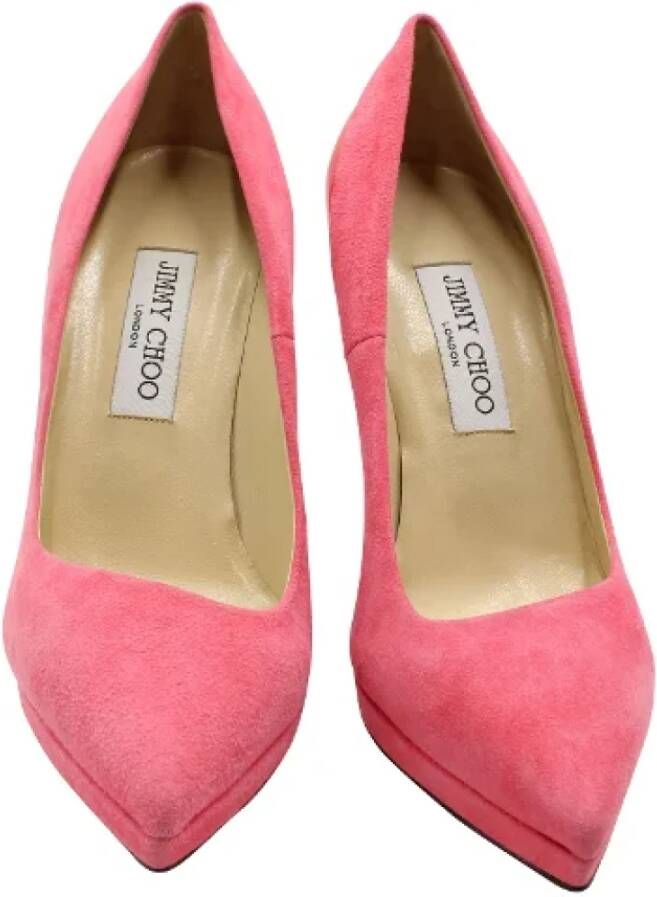 Jimmy Choo Pre-owned Suede heels Pink Dames