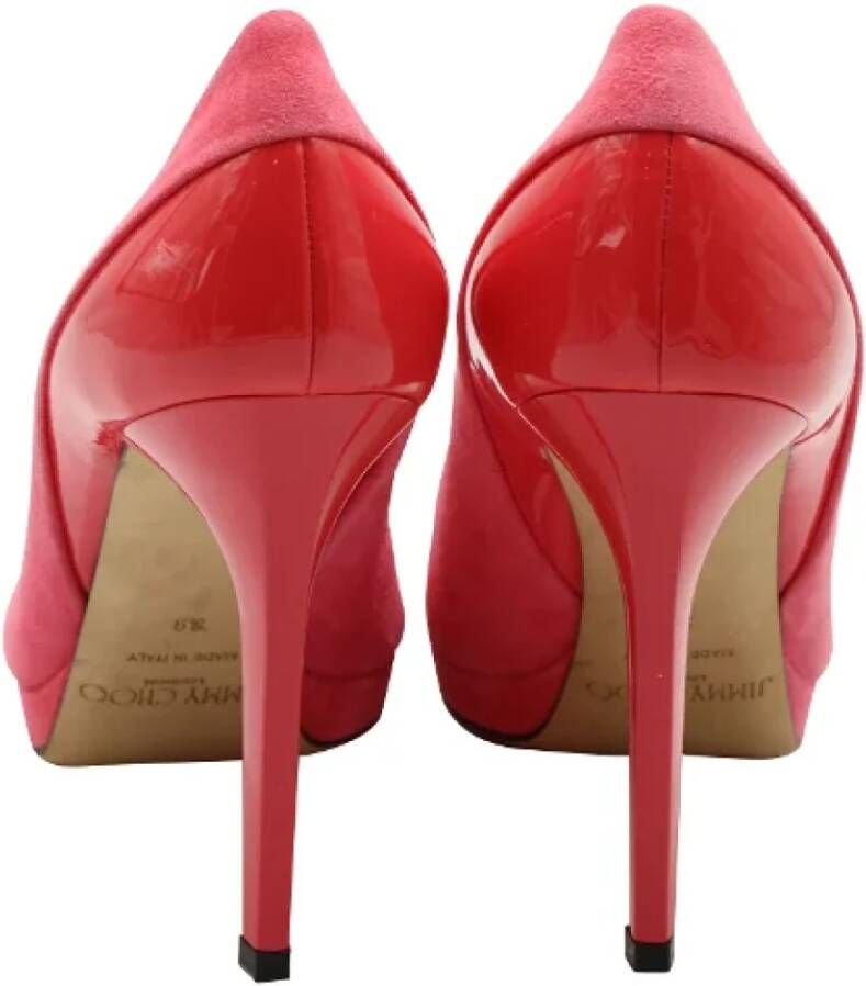 Jimmy Choo Pre-owned Suede heels Pink Dames