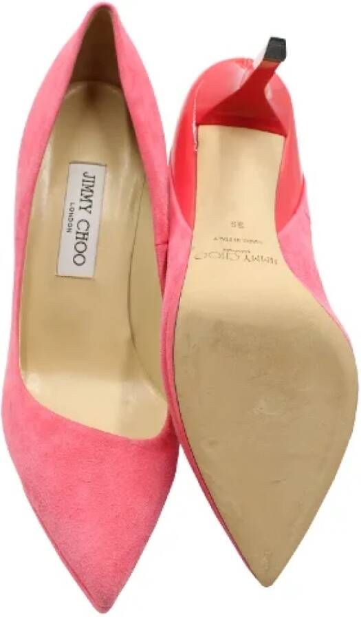 Jimmy Choo Pre-owned Suede heels Pink Dames