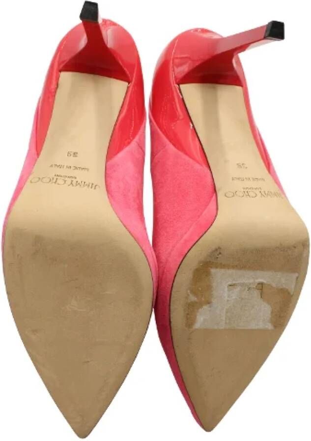 Jimmy Choo Pre-owned Suede heels Pink Dames