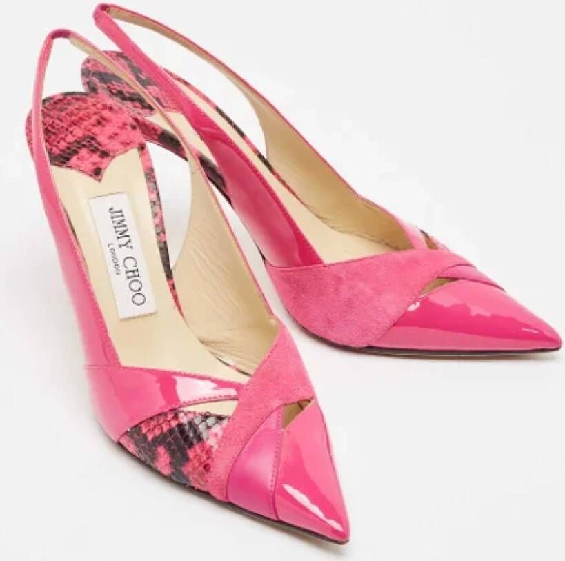 Jimmy Choo Pre-owned Suede heels Pink Dames