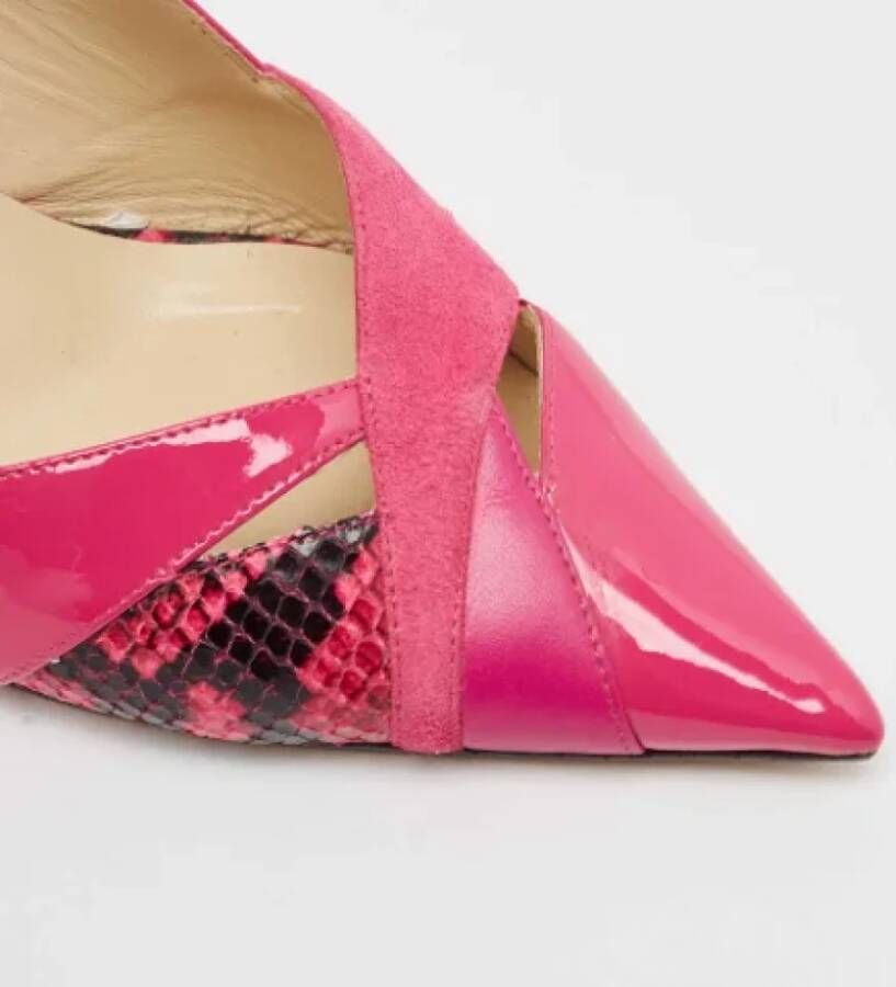 Jimmy Choo Pre-owned Suede heels Pink Dames