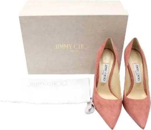 Jimmy Choo Pre-owned Suede heels Pink Dames