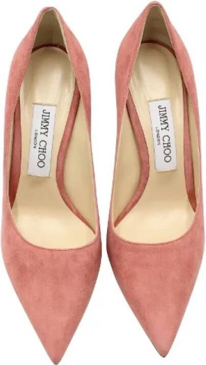 Jimmy Choo Pre-owned Suede heels Pink Dames